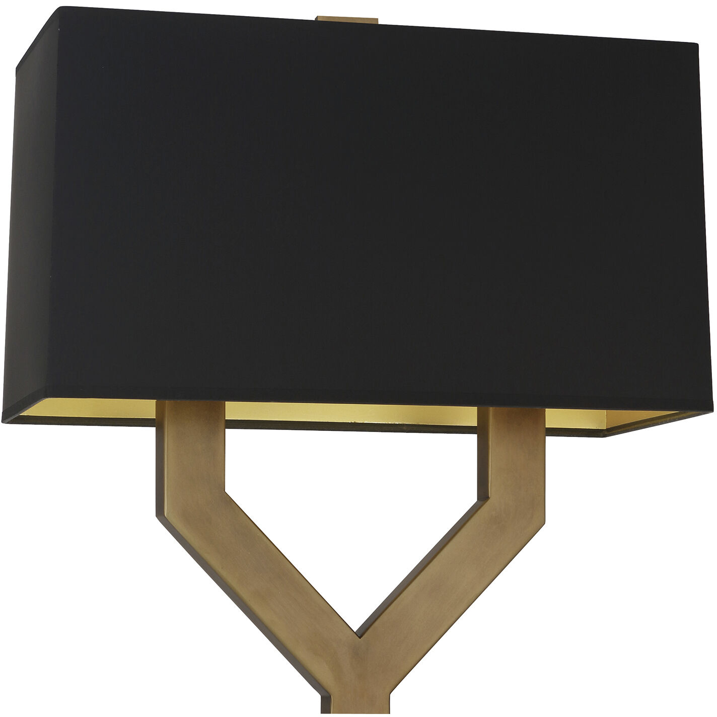 Valerie 63 inch 100 watt Vintage Brass Floor Lamp Portable Light in Black With Matte Gold