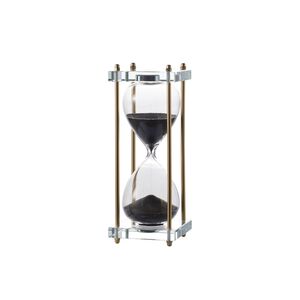 MC-Modern Chic Black and Clear and Brass Hourglass