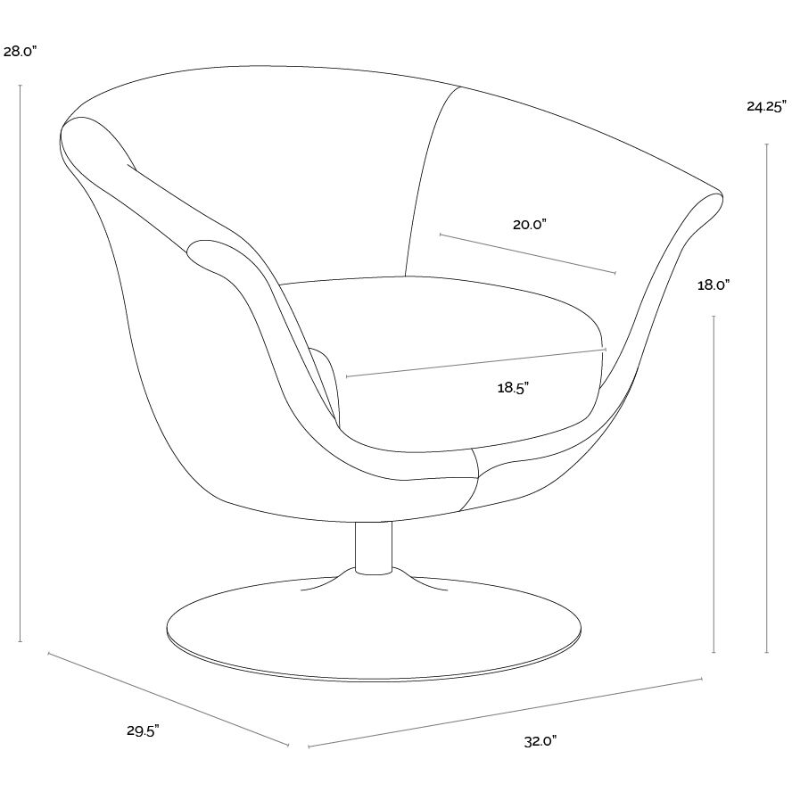 Carine Quilted Abbington Navy Swivel Lounge Chair, Swivel