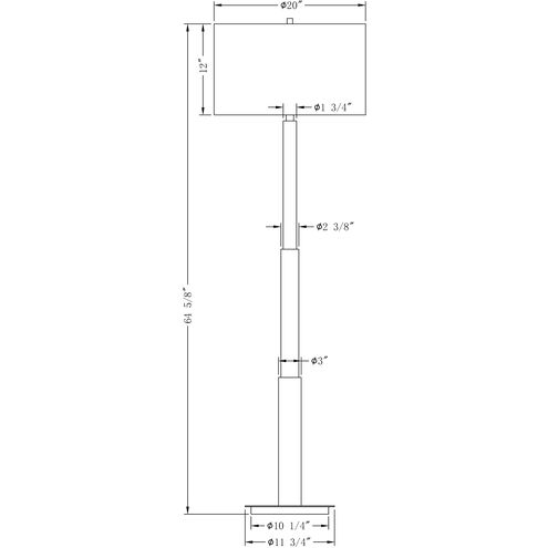 Hailey 64.75 inch 150.00 watt Antique Brass Floor Lamp Portable Light