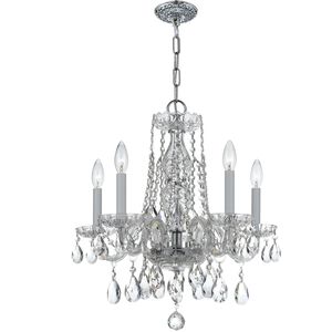 Traditional Crystal 5 Light 18 inch Polished Chrome Chandelier Ceiling Light in Clear Swarovski Strass
