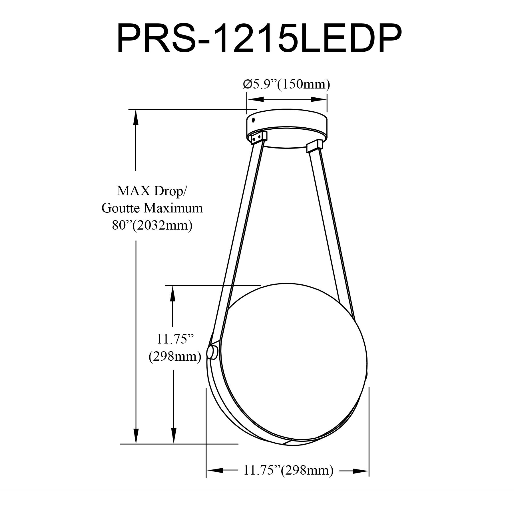 Persis LED 11.75 inch Matte Black Single Drop Pendant Ceiling Light