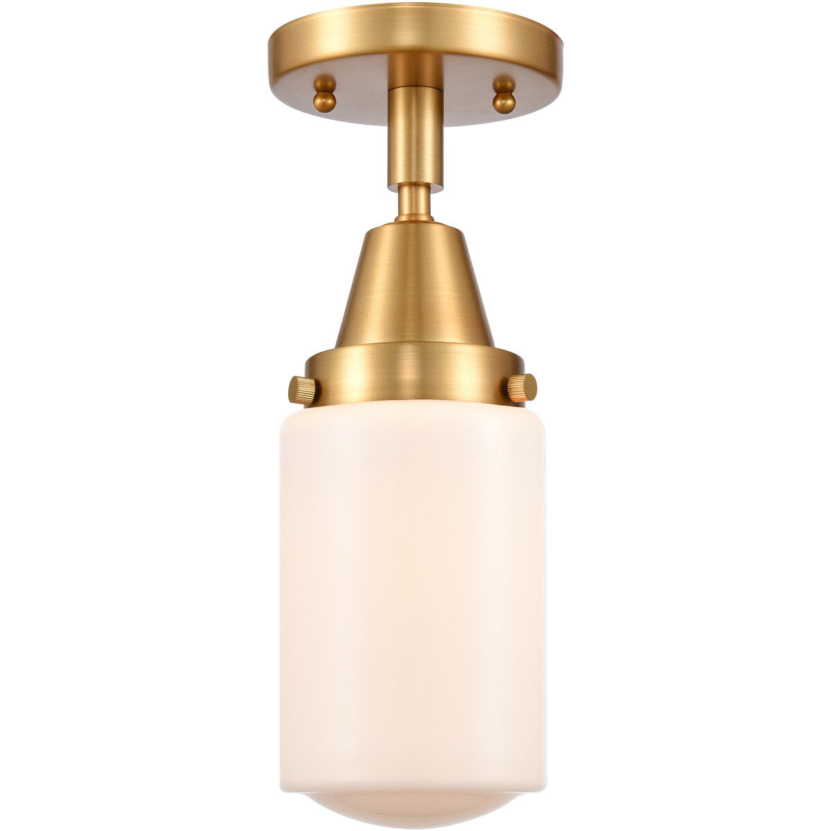 Franklin Restoration Dover LED 5 inch Satin Gold Flush Mount Ceiling Light in Matte White Glass