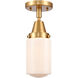 Franklin Restoration Dover LED 5 inch Satin Gold Flush Mount Ceiling Light in Matte White Glass