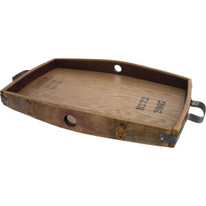 Wine Stave Natural with Gray Serving Tray, Wine Stave