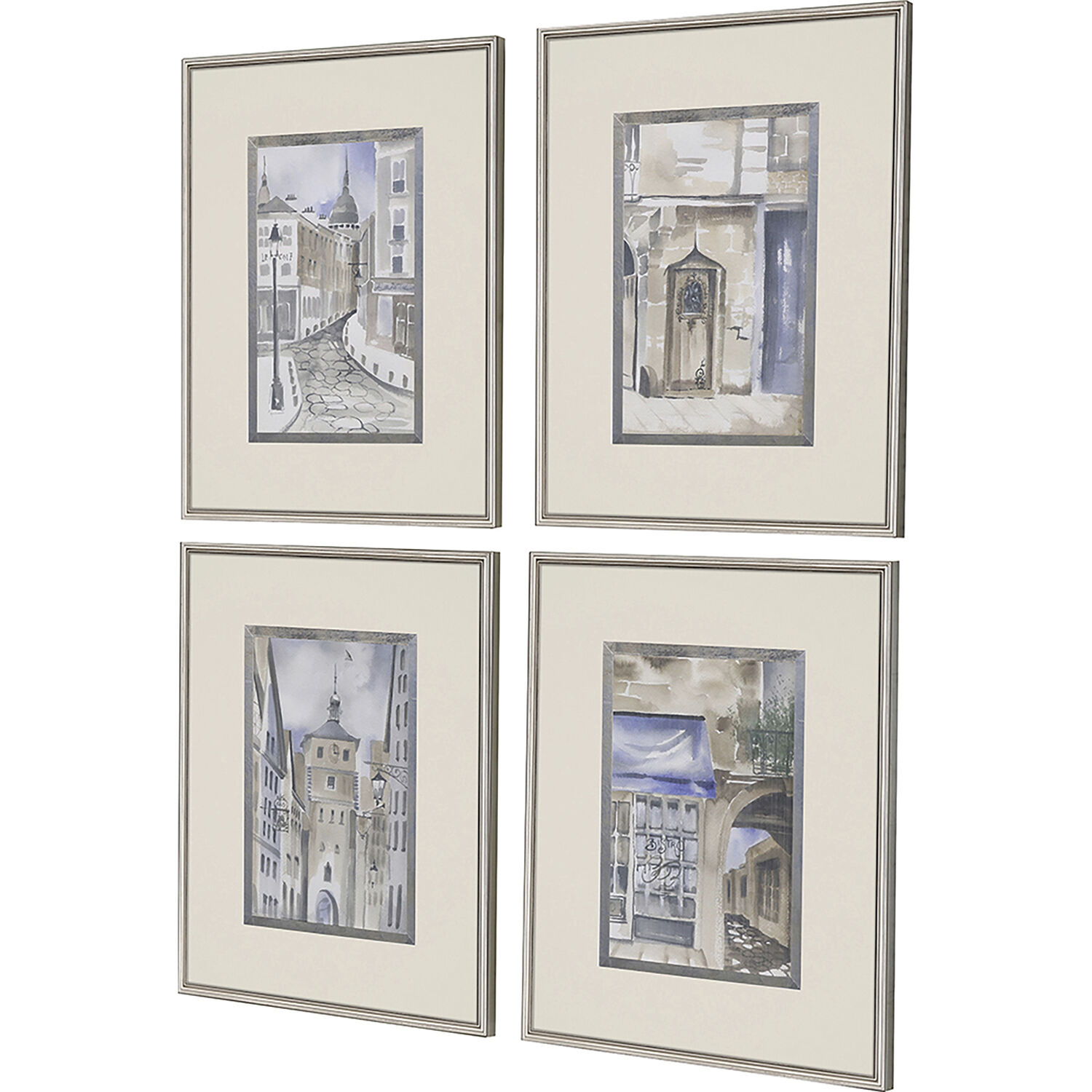 La Ville Multi and Blue and Neutral and Brown Framed Art, The Studio