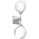 Gem LED 6.5 inch Classic Silver Indoor Sconce Wall Light in Clear, 2700K LED, Double