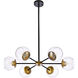Briggs 6 Light 30 inch Black and Brass Pendant Ceiling Light