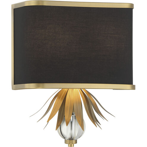 Caprio 2 Light 11 inch Natural Brushed Brass Wall Lamp Wall Light