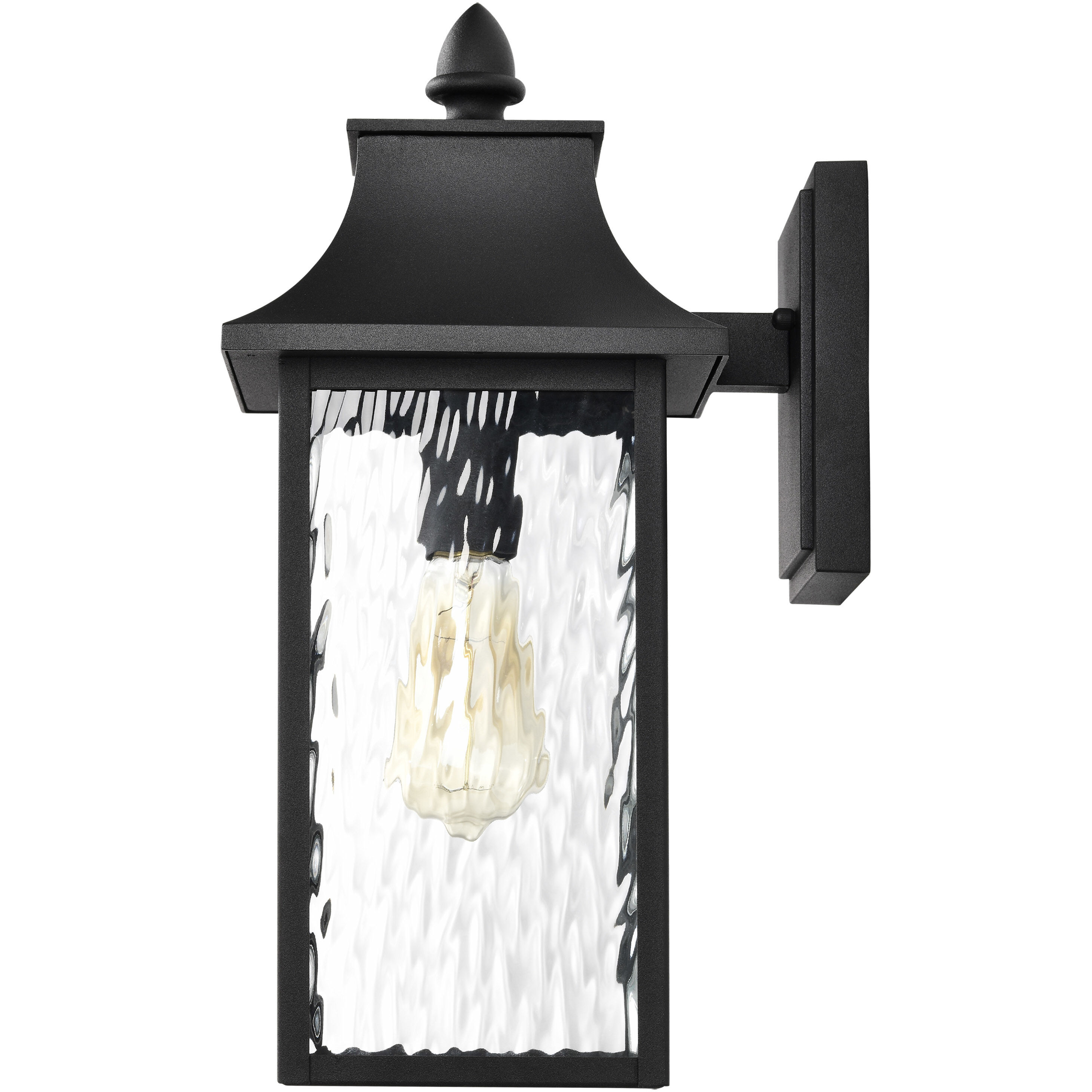 Austen 17 inch Matte Black Outdoor Wall Lantern, Large