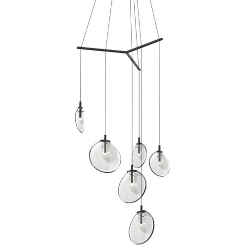 Cantina LED 42 inch Satin Black Pendant Ceiling Light in Clear Glass