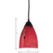 Classico 1 Light 5 inch Dark Rust Mini Pendant Ceiling Light in Fire Red Glass
