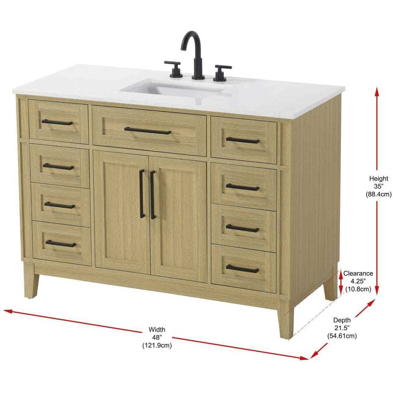 Virginia 48 X 35 inch Honey Brown Bathroom Vanity Cabinet