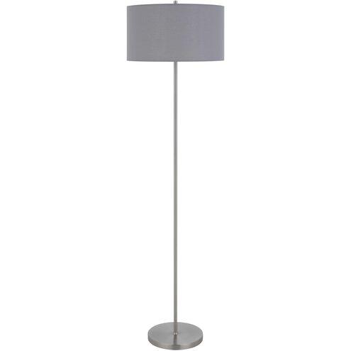 Cromwell 58.75 inch 150.00 watt Brushed Steel Floor Lamp Portable Light in Smoke Grey