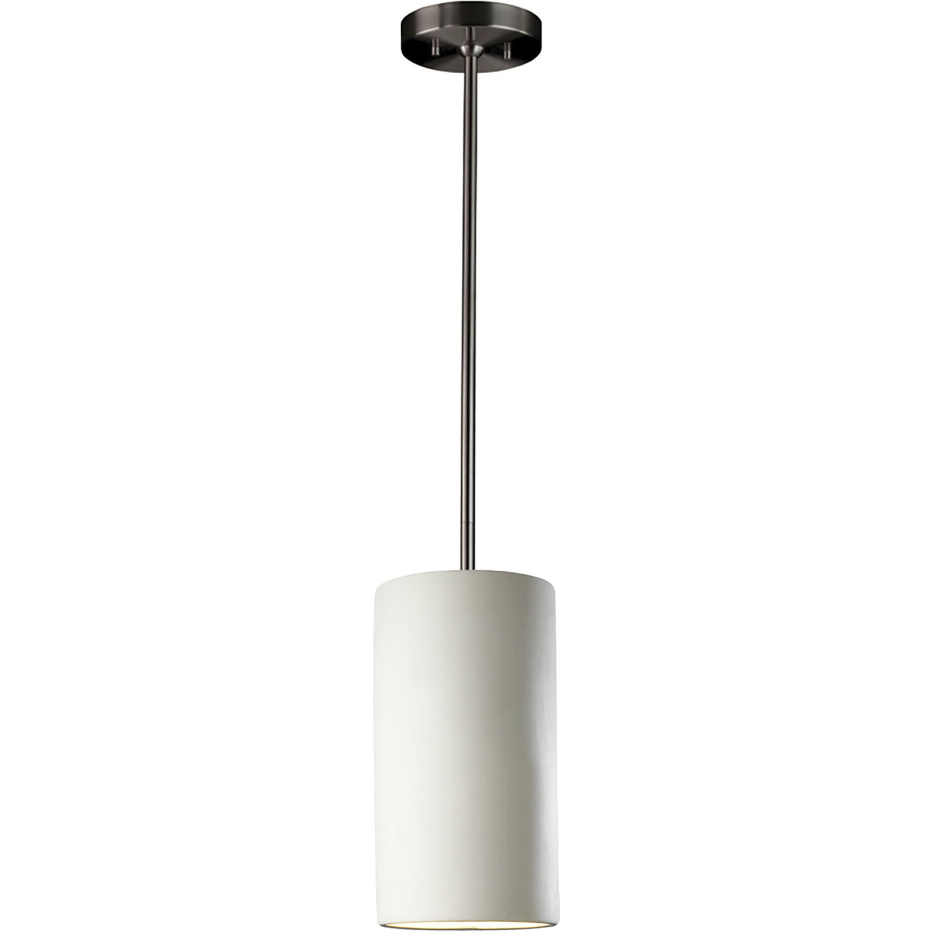 Radiance Collection LED 7 inch Gloss Black and Matte White with Antique Brass Pendant Ceiling Light