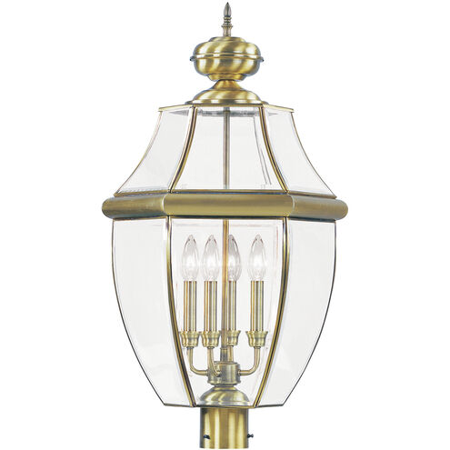 Monterey 4 Light 29 inch Antique Brass Outdoor Post Top Lantern