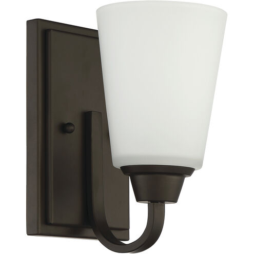 Neighborhood Grace 1 Light 5 inch Espresso Wall Sconce Wall Light in White Frosted Glass, Jeremiah