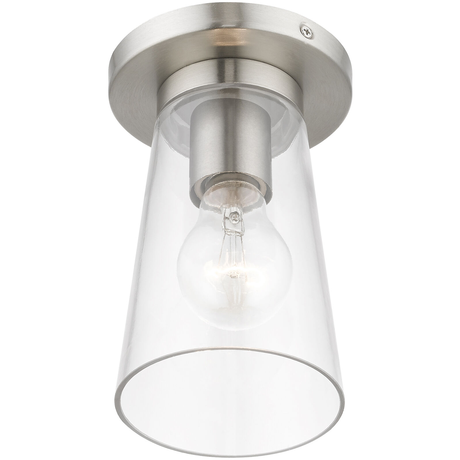 Cityview 1 Light 5 inch Brushed Nickel Small Flush Mount Ceiling Light, Small