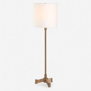 Lautoka 36 inch 100.00 watt Brass and Rattan Buffet Lamp Portable Light