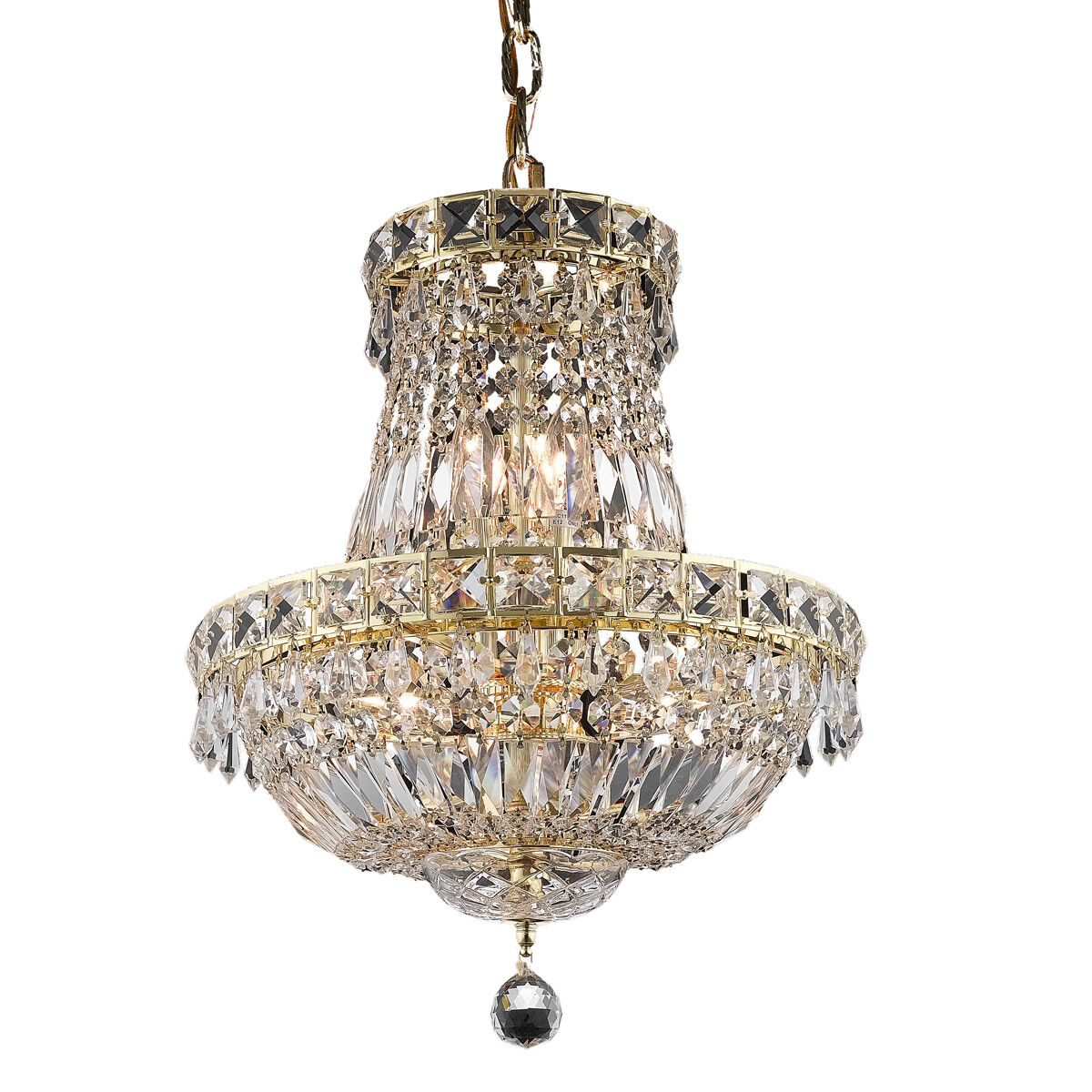 Tranquil 6 Light 14 inch Gold Pendant Ceiling Light in Royal Cut