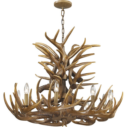 Elk 9 Light 32 inch Wood Tone Chandelier Ceiling Light