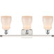 Ballston Ellery 3 Light 26 inch White and Polished Chrome Bath Vanity Light Wall Light in White Glass, Ballston