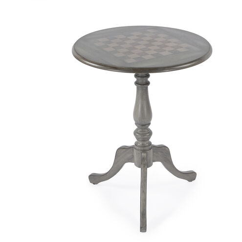 Colbert 22" Round Pedestal Game Table in Gray