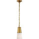 Thomas O'Brien Robinson 1 Light 4.75 inch Hand-Rubbed Antique Brass Pendant Ceiling Light in White Glass, Small