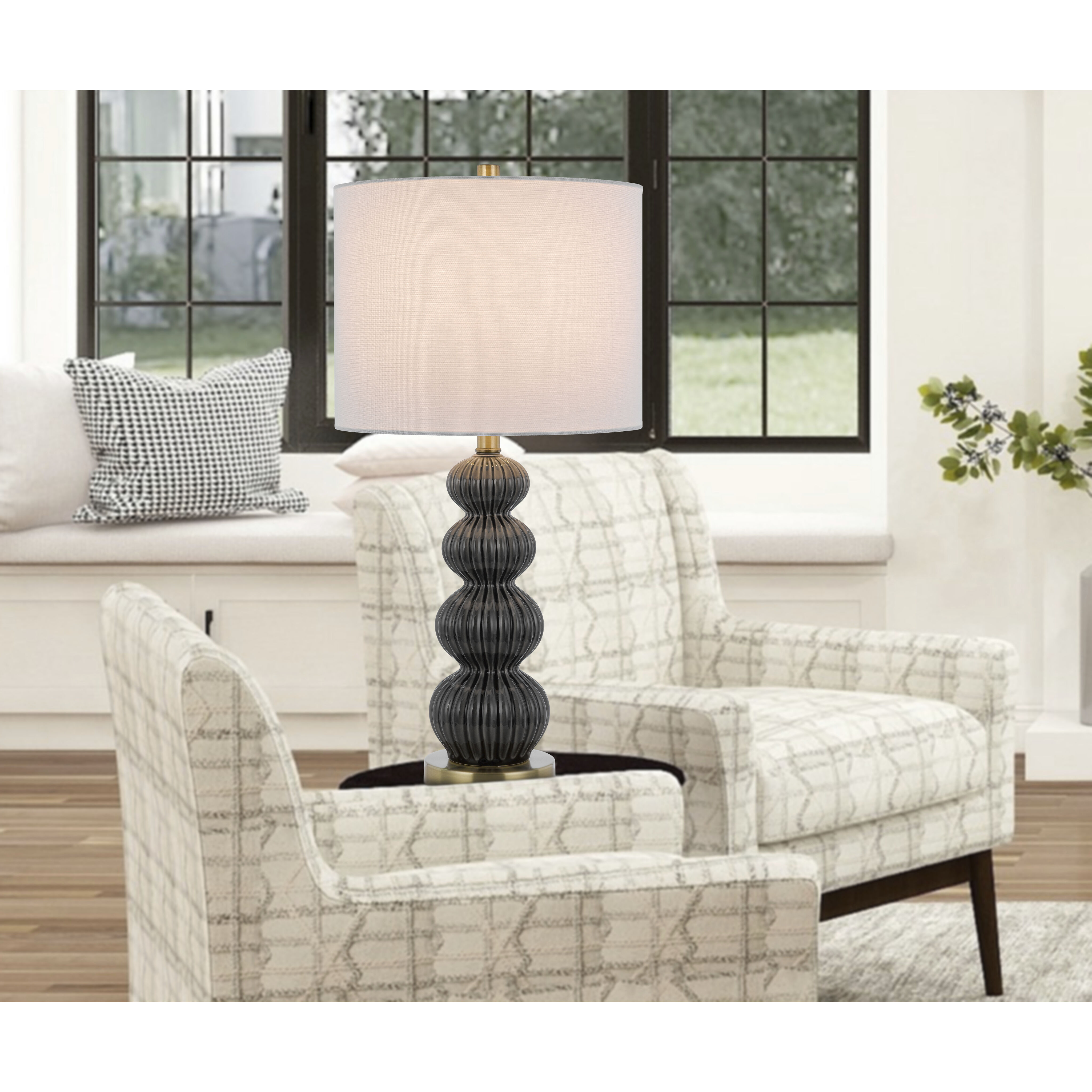 Carlisle 26 inch 100.00 watt Dark Grey Table Lamp Set Portable Light