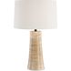 Delmani 26 inch 100 watt Natural Travertine and Dark Bronze Indoor Outdoor Table Lamp Portable Light