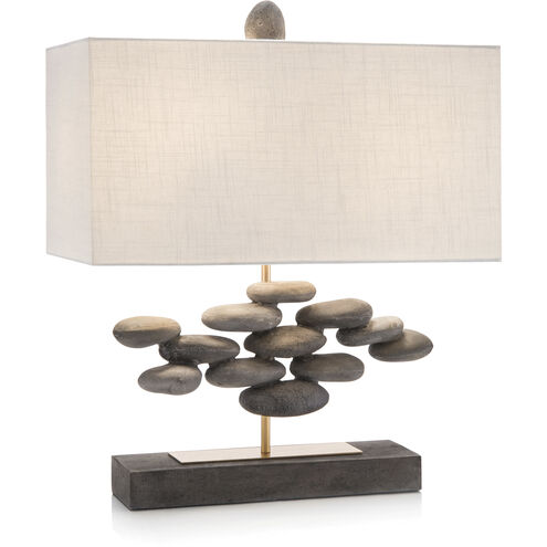 River Rock 26 inch 60.00 watt Antique Gold and Concrete Accent Lamp Portable Light