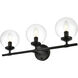 Ingrid 3 Light 24 inch Black Bath Sconce Wall Light
