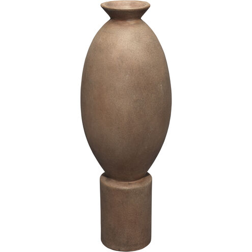 Elevated 15.75 X 6 inch Decorative Vase in Burnt Umber Ceramic