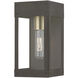 Barrett 1 Light 9.75 inch Bronze with Antique Brass Candle Outdoor Wall Lantern
