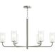 Mack 6 Light 34 inch Brushed Nickel Chandelier Ceiling Light