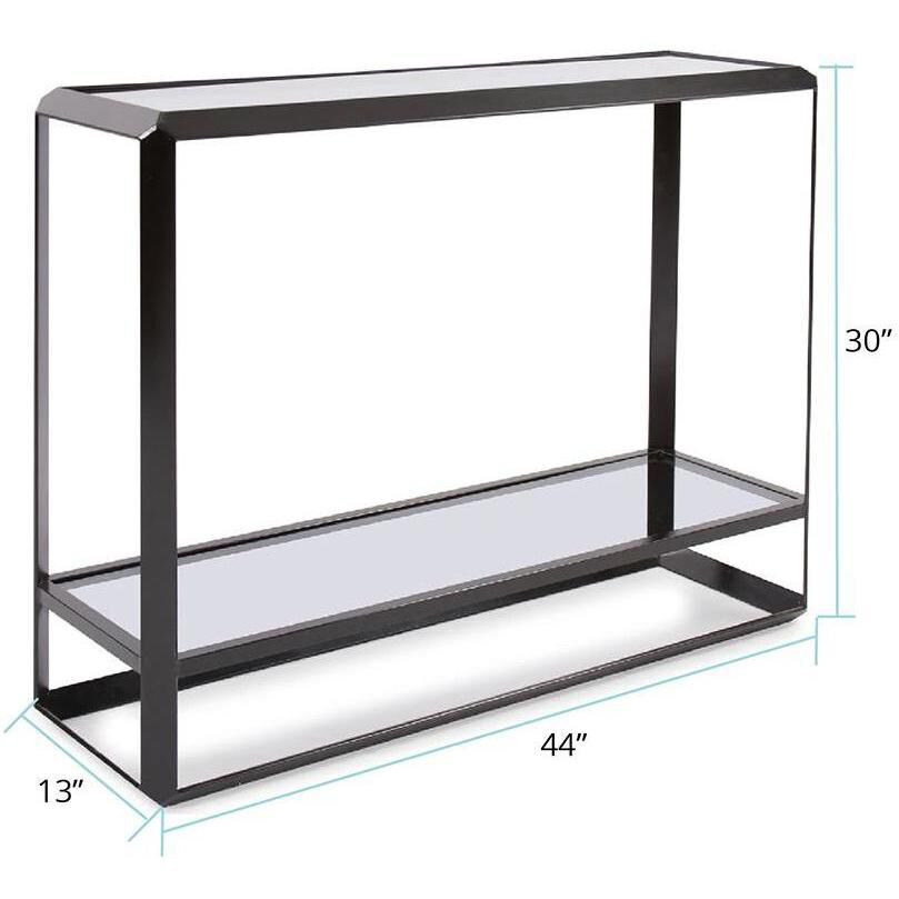 Liam 44 inch Smokes Gray and Black Console Table