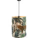 Safari 16 inch Green and Brown and Black Pendant Light Ceiling Light