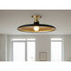 Quentin 1 Light 18 inch Matte Black and Aged Brass Semi Flush Mount Ceiling Light