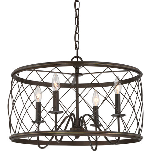 Dury 4 Light 21 inch Palladian Bronze Pendant Ceiling Light in Polished Nickel
