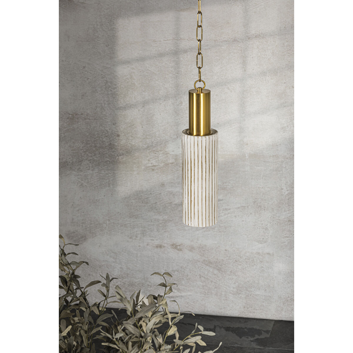 Corissa 1 Light 5 inch Aged Brass and Ceramic Whitewash Bisque Pendant Ceiling Light
