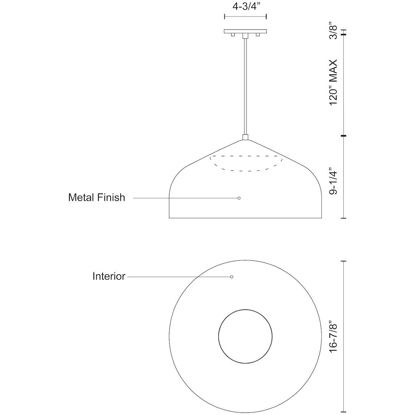 Helena Pendant Ceiling Light in Black and Gold