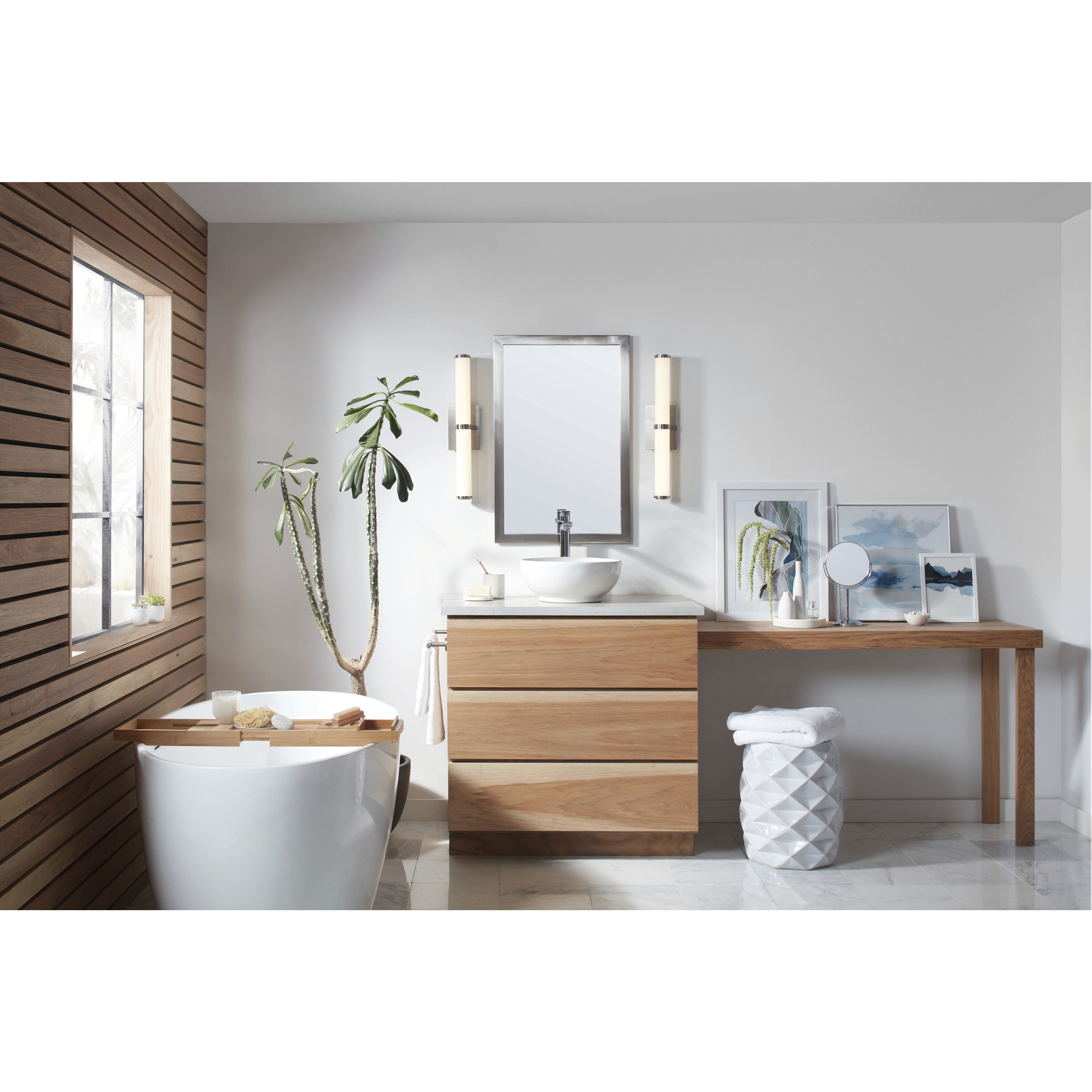 Simi LED 23 inch Brushed Nickel Vanity Light Wall Light, Vertical