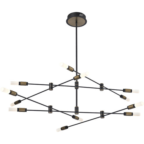 Albany LED 41 inch Brass and Black Chandelier Ceiling Light