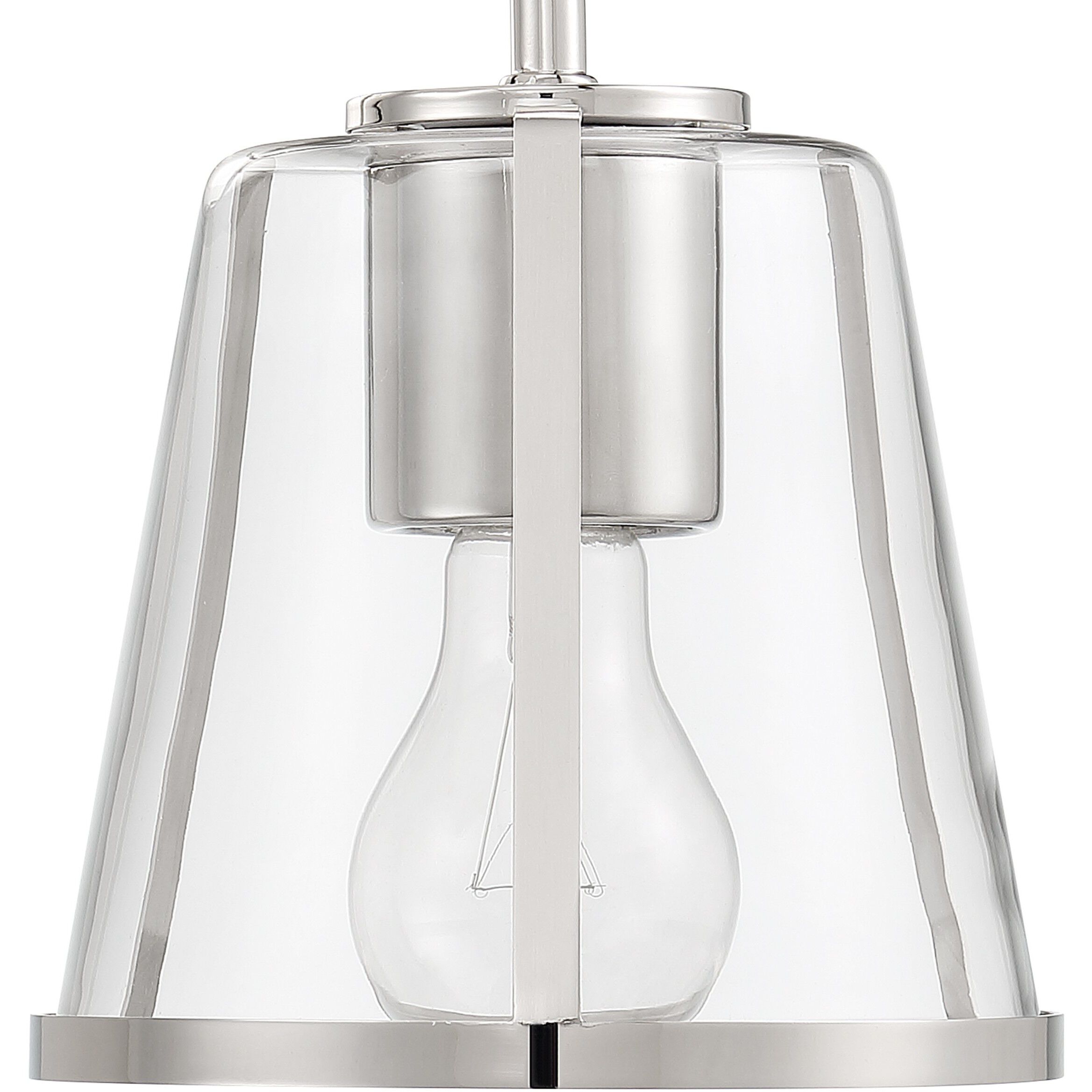 Fulton Bath Sconce Wall Light in Polished Nickel, Clear
