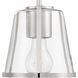 Fulton Bath Sconce Wall Light in Polished Nickel, Clear