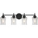 Clarvyn 4 Light 29.25 inch Matte Black Bathroom Vanity Light Wall Light