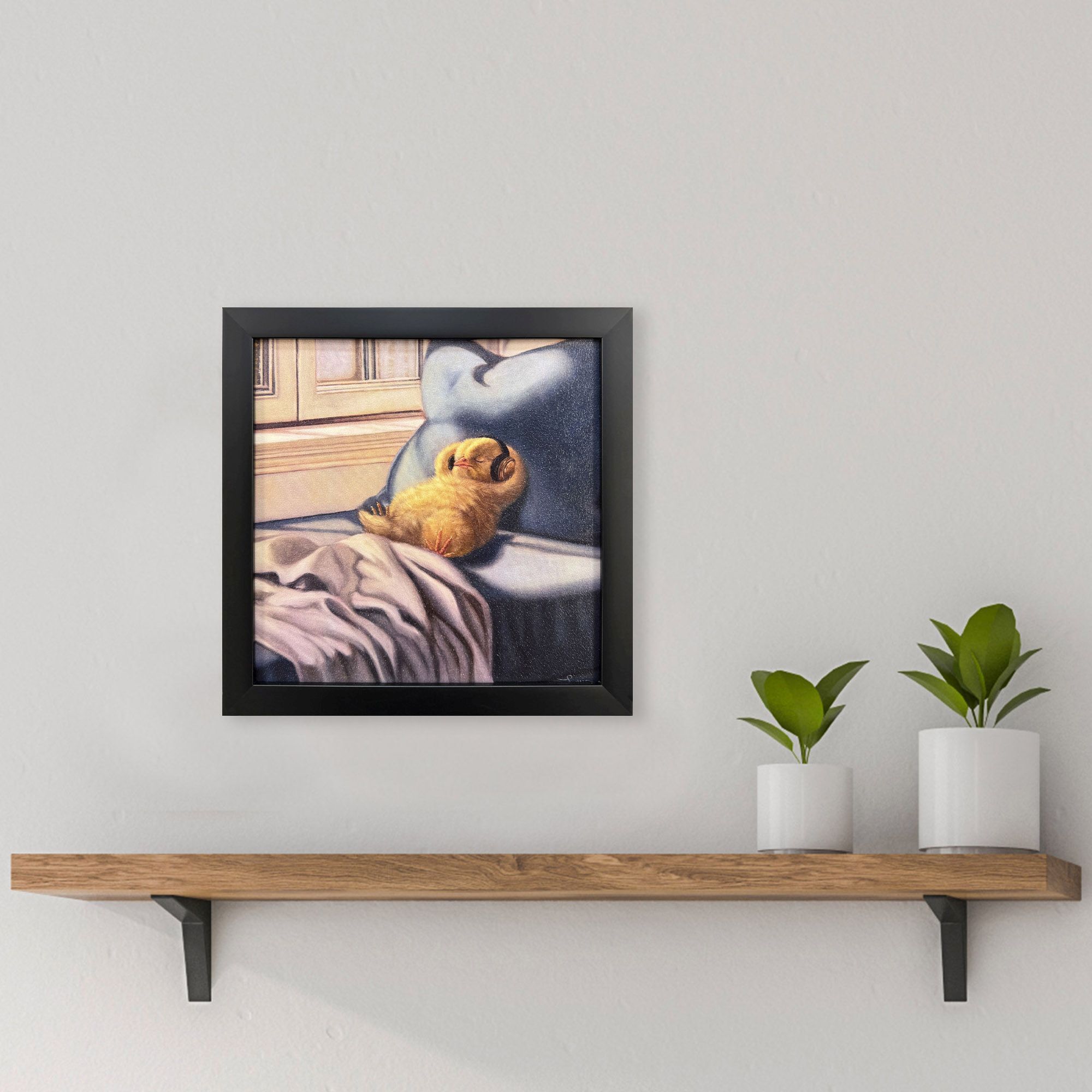 Cozy Beats 11 X 11 inch Non-Glass Framed Art, Propac