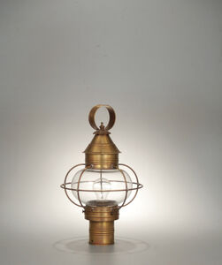 Onion 1 Light 18.5 inch Dark Brass Post Lamp in Optic Glass
