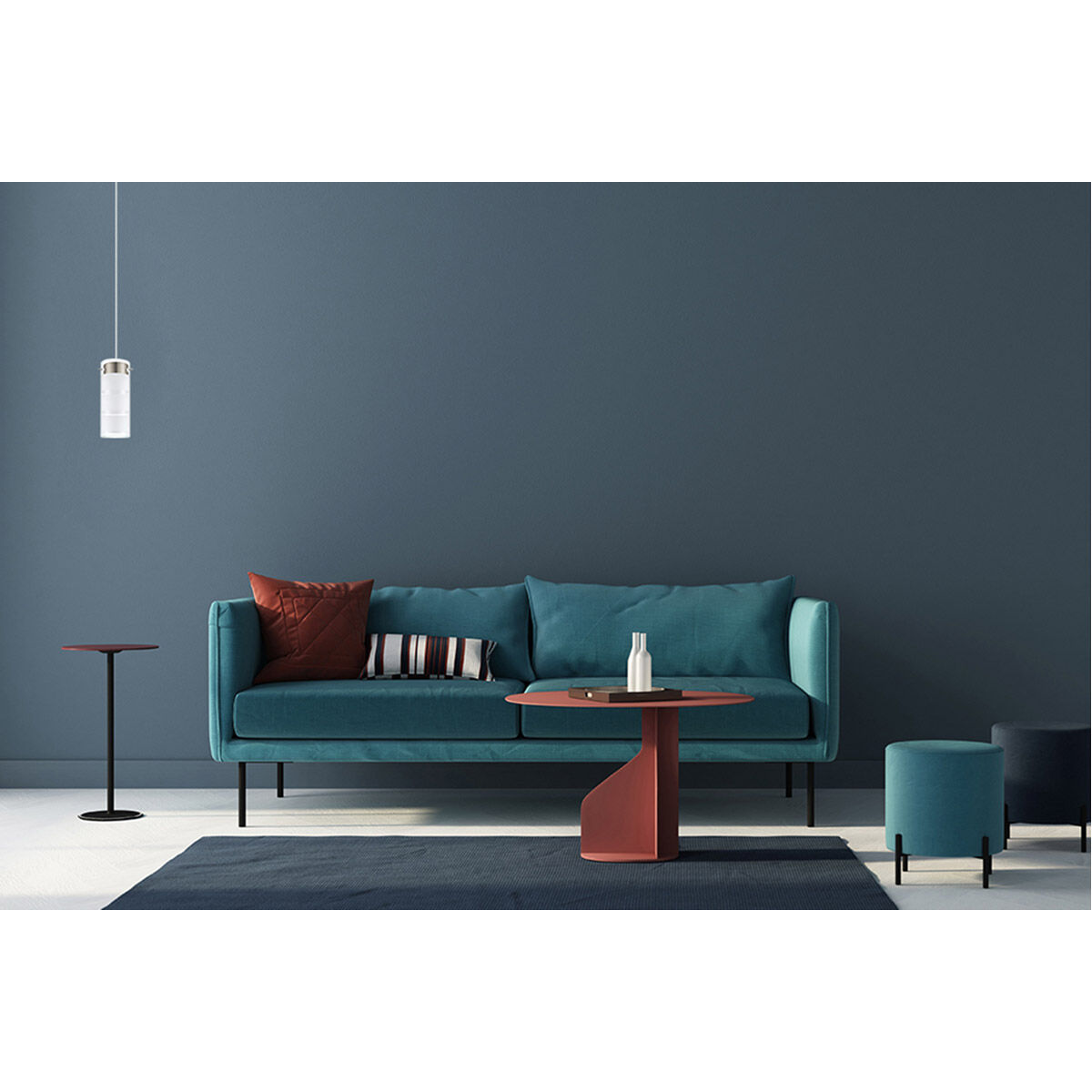 Olvero LED 4.88 inch Satin Nickel Pendant Ceiling Light