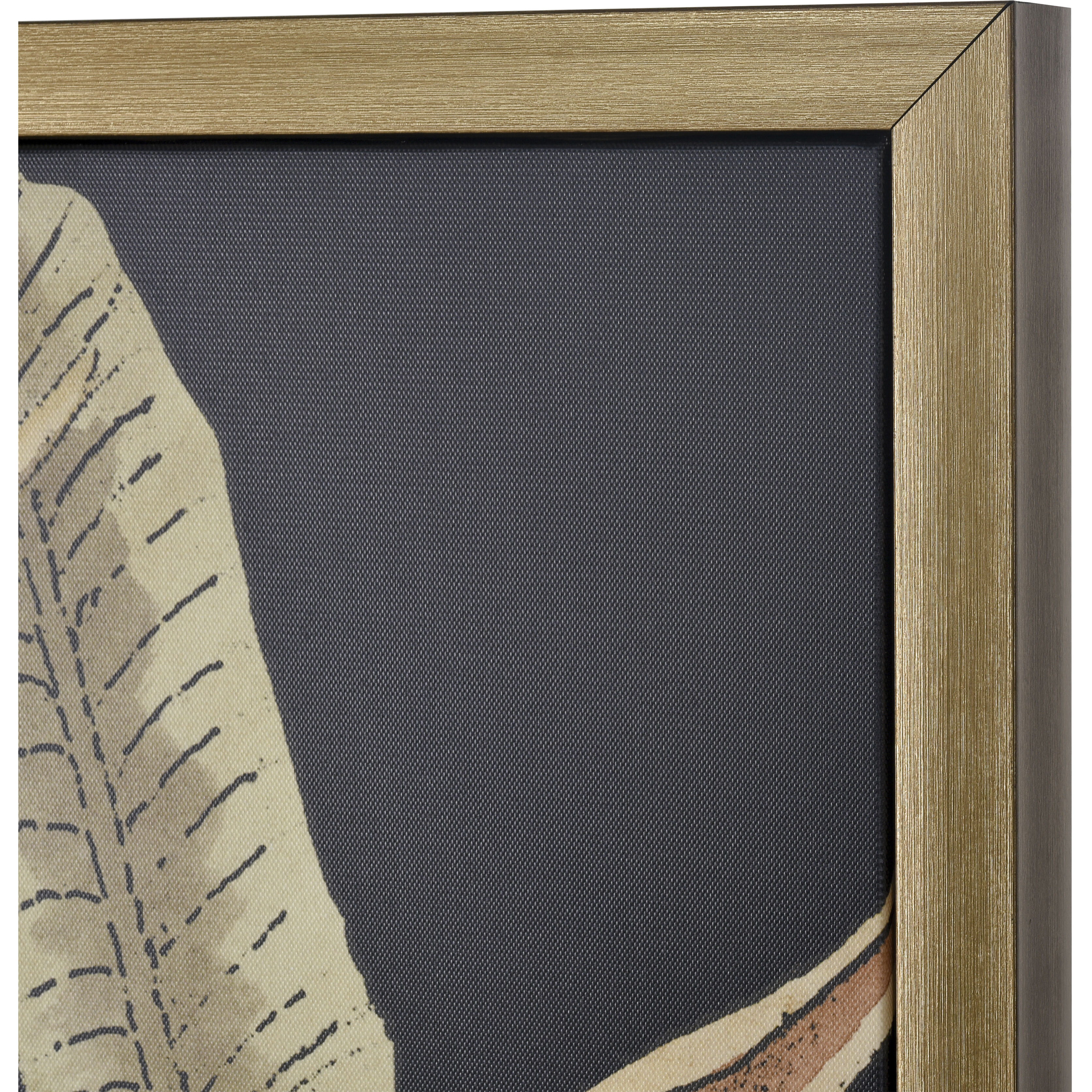 Lush I Green with Black and Wood Tone Framed Wall Art